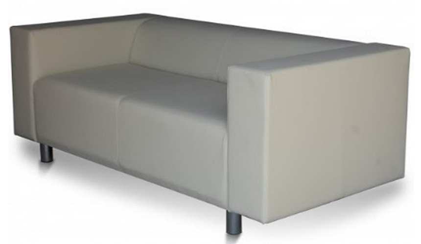 Bauhaus Designer-Sofa mit Leder in Grau und F��e als 2-Sitzer oder nach Ma�